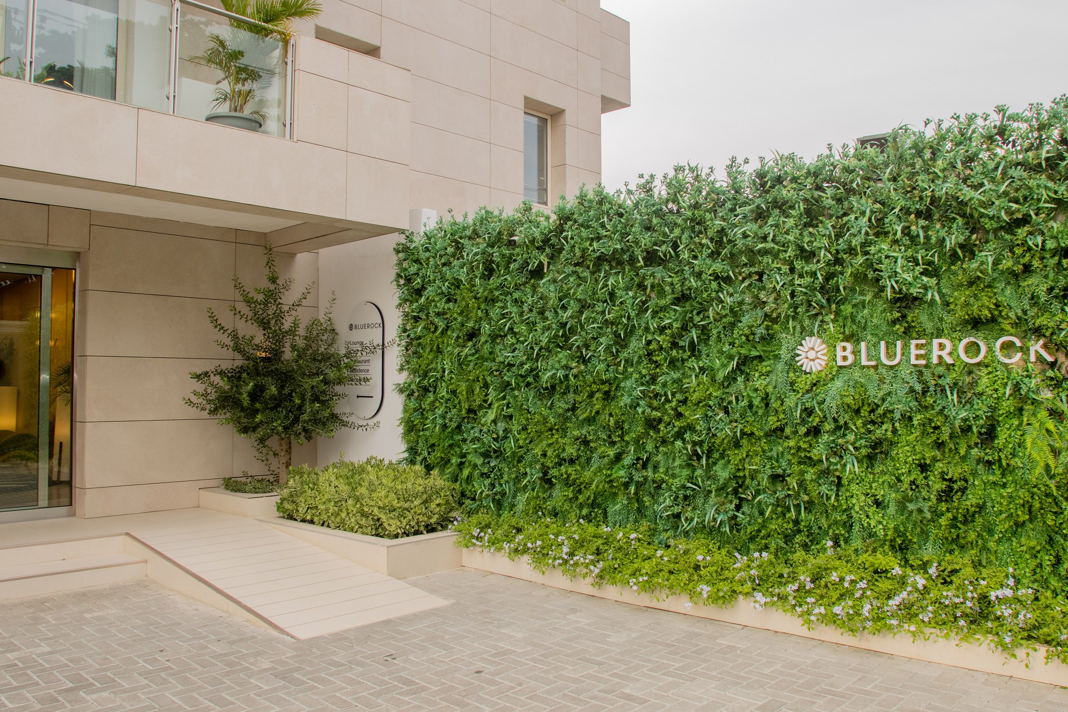Bluerock branded living wall entrance