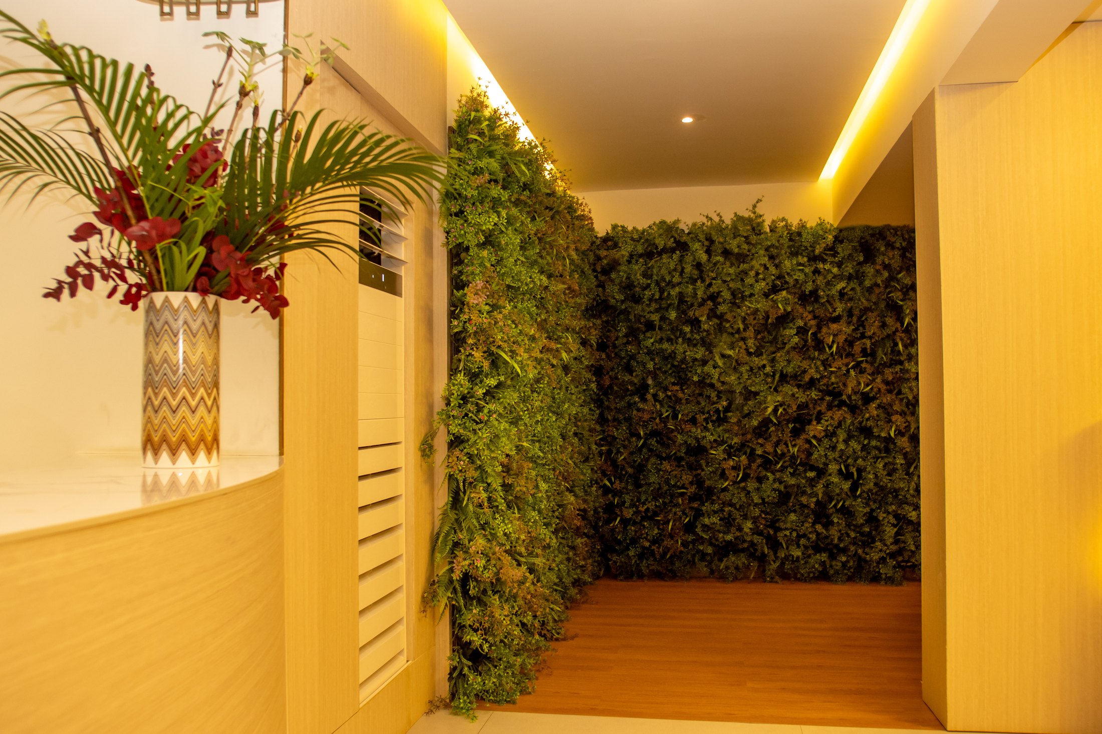 Interior green wall feature at Bluerock