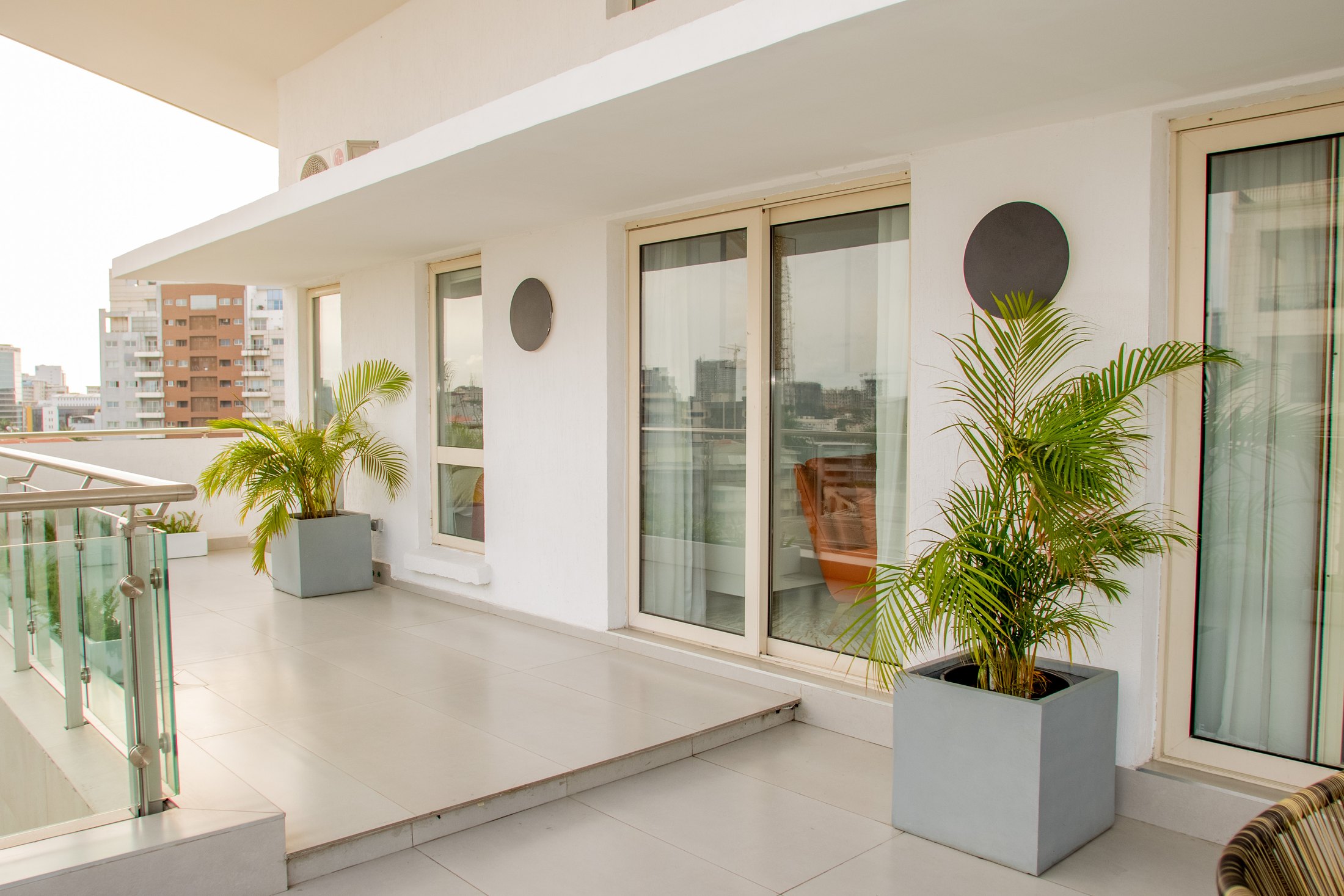 Container planting across a residential terrace